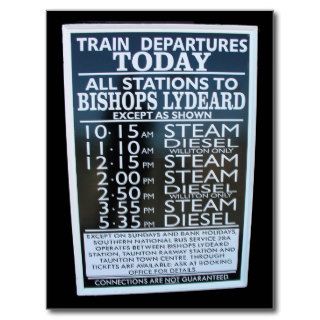 West Somerset Railway, Minehead station timetable Post Cards