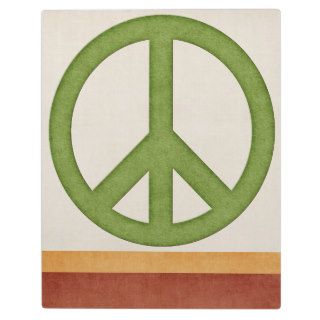 Green 4 Peace Symbol Design Plaques
