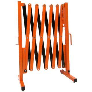 Versa Guard VG 2000 Aluminum/Steel Expandable Portable Safety Barricade with Stationary Feet, 37" Height, 17" to 136" Expanded Height, Orange/Black Industrial Safety Chain Barriers