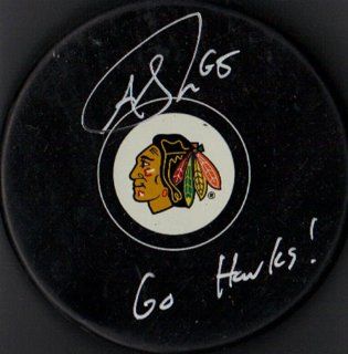 Andrew Shaw "Go Hawks" Autographed Signed Chicago Blackhawks Hockey Puck at 's Sports Collectibles Store