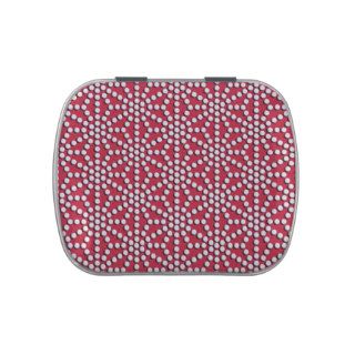Red dotted Kamishimo traditional japanese pattern Jelly Belly Tins
