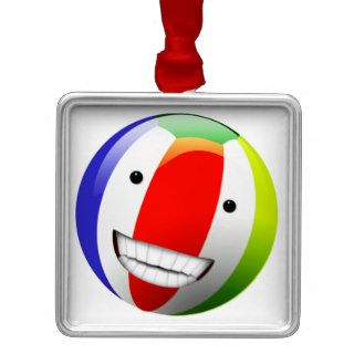 Smiling Beach Ball Happy Face Ornament