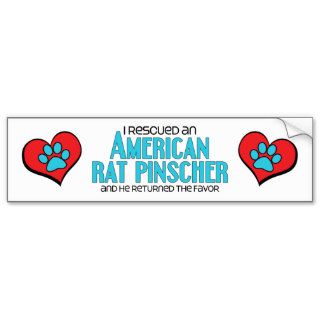 I Rescued an American Rat Pinscher (Male Dog) Bumper Sticker
