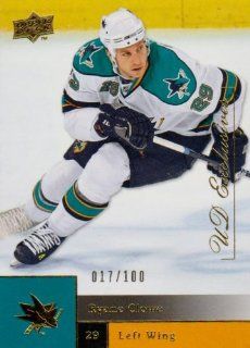 2009 10 Upper Deck Exclusives #157 Ryane Clowe /100 Sports Collectibles