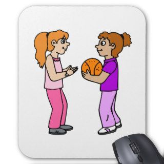 Girls playing basketball mousepad