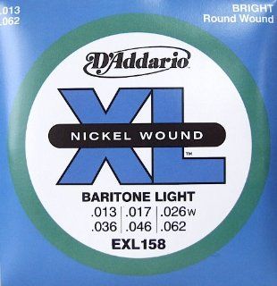 D'Addario EXL158x5 (5 sets), XL Nick Rnd Wnd, Baritone Light, (.013 .062). Musical Instruments
