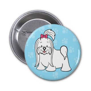 Cute Cartoon Maltese Button