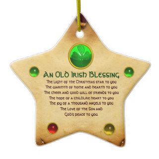 An Old Irish Christmas Blessing Star Parchment Ornaments