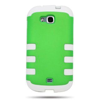 CoverON� HYBRID Dual Heavy Duty Hard NEON GREEN Case and Soft WHITE TPU Cover for Samsung Galaxy Axiom / Admire II With PRY  Triangle Case Removal Tool Cell Phones & Accessories