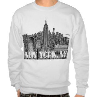 NYC Etched Look Skyline Above Sweatshirt
