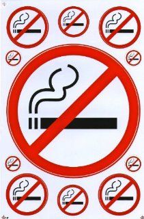 No Smoking Sign Decal Sticker Decal Size 10.5" X 7"  Business And Store Signs 