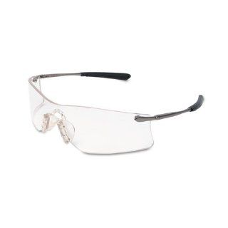 Rubicon Frameless Safety Glasses, Silver Metal Temples, Clear Lens    