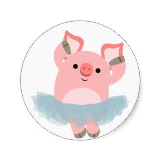 Cute Cartoon Ballerina Pig Sticker