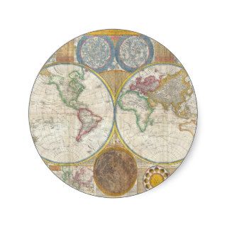 A General Map of the World by Samuel Dunn 1794 Stickers