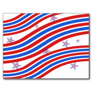 Red White and Blue Stripes and Star Post Cards