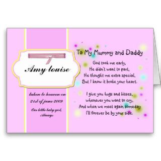 Rememberance card for baby girl or child