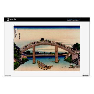 Mannen Bridge ~  Vintage Japanese Ukiyo e Woodcut Laptop Decal