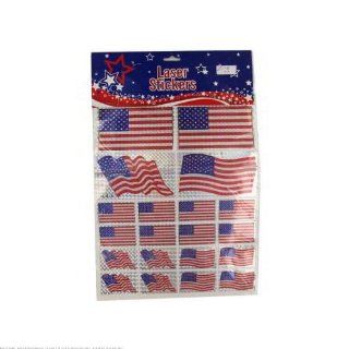144 American flag laser stickers