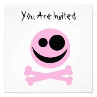 Skull and Crossbones. Pink and Black. Invite