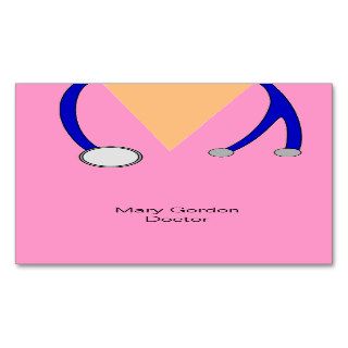 Funny Pink Scrubs and Stethoscope Medical Doctor Business Card