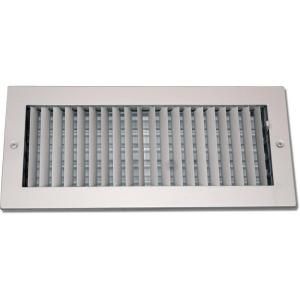 SPEEDI GRILLE 4 in. x 8 in. Soft White Steel Ceiling or Wall Register with Adjustable Single Deflection Diffuser SG 48 ASD