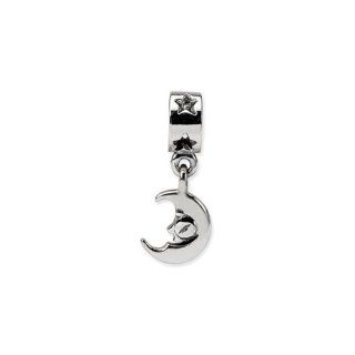 Crescent Moon Charm in Silver for 3mm Charm Bracelets Bead Charms Jewelry