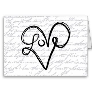 Love Typography Text Art Cards