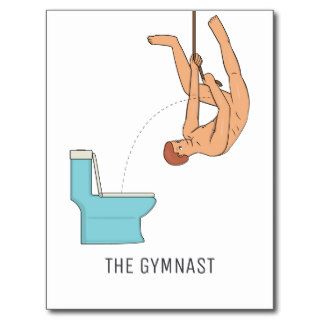 "The Gymnast" (How to Pee with Morning Wood) Post Cards
