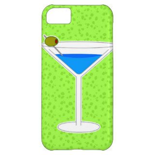 Blue Martini Green Background Cover For iPhone 5C