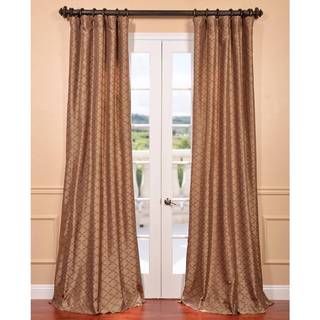 Morraccan Bronze Embroidered Faux Silk Curtain Panel EFF Curtains