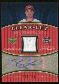 Ryan Zimmerman 2007 UD Elements Clear Cut Jersey Auto 147/350 Nationals MT Cond at 's Sports Collectibles Store