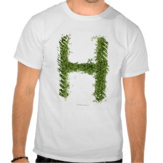 Letter 'H' in cress on white background, T Shirt