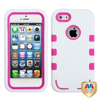 BasAcc Hot Pink/ White TUFF eNUFF Hybrid Case for Apple iPhone 5 BasAcc Cases & Holders