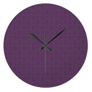 Purple Oil Drop Outline Clock