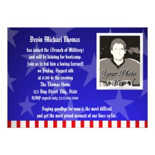 Military Going Away Party Custom Announcements