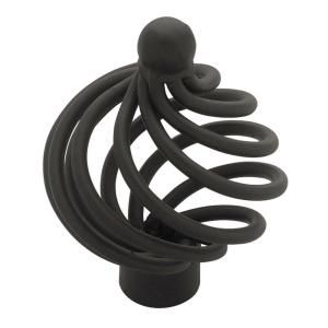 Liberty Forged Iron II 1 1/2 in. Large Wire Swirl Cabinet Hardware Knob with Flat Top 34204.0