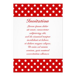 Polka Dots Red + Custom Color Personalized Invite