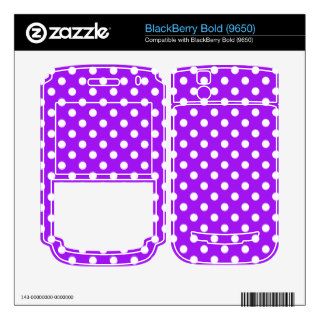Purple and White Polka Dots BlackBerry Skin