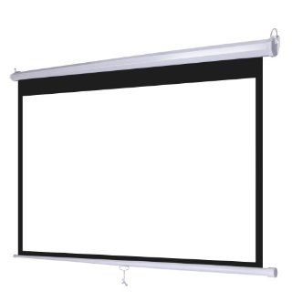 92" Diagonal 169 Manual Projector Projection Screen Pull Down Self Locking Home Electronics