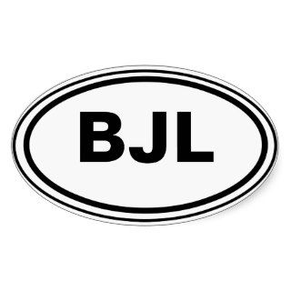Country code with your initials car oval sticker