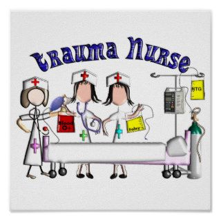 Trauma Nurse Poster  Unique 3D Graphics Art