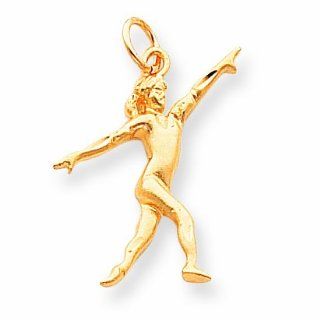 Genuine 10K Yellow Gold Solid Gymnast Charm 1.6 Grams Of Gold Mireval Jewelry