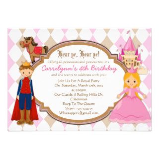 Princess and Prince   Birthday Party Invitations