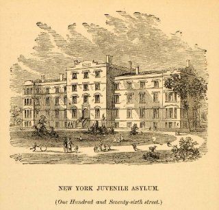 1872 New York Juvenile Asylum 176th St Architecture NYC   Original Halftone Print  