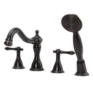 Fontaine Bellver 2 Handle Deck Mount Roman Tub Faucet with Handheld Shower in Oil Rubbed Bronze MFF BVRRT ORB
