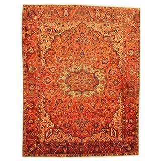 Antique 1940's Persian Hand knotted Tribal Bakhtiari Orange/ Rust Wool Rug (9'9 x 12'5) 7x9   10x14 Rugs