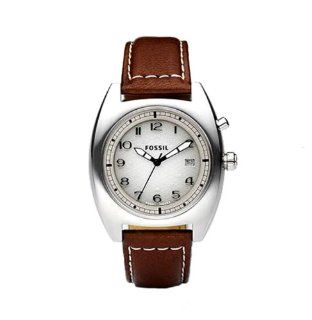 Fossil Men's FS4549 Brown Leather Strap Grey Degrade Analog Dial Watch Fossil Watches