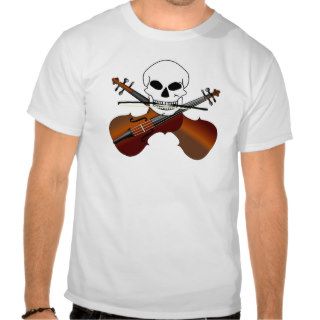 Funny Violin With Skull Music T shirt