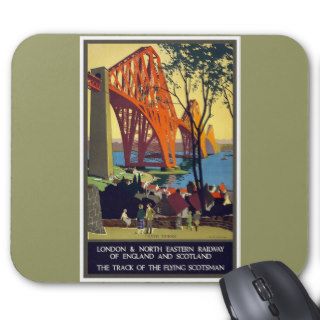 Forth Bridge   Vintage Travel Poster Art Mouse Pads