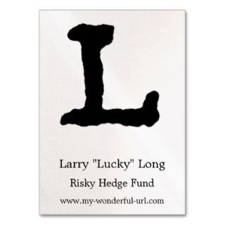Artistic Letter "L" Hand Lettered Style Initial Business Card Template